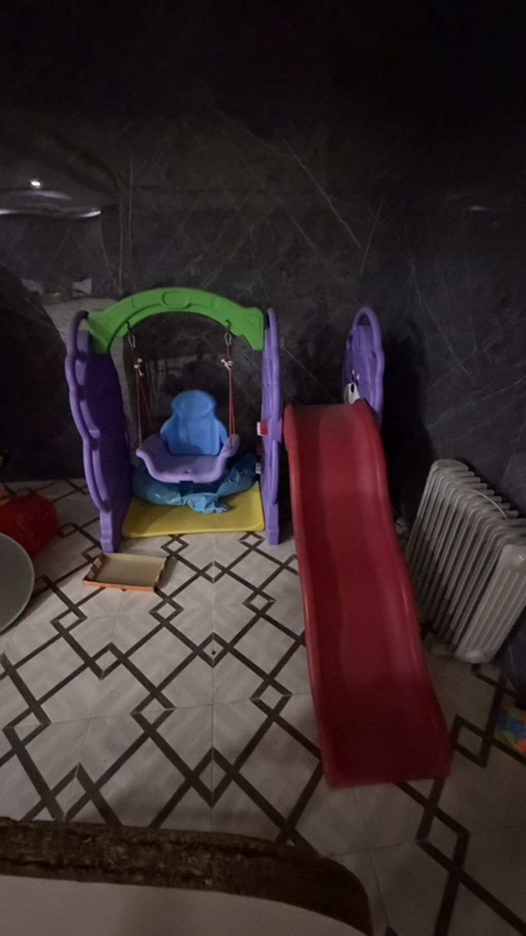 Uşaq üçün çoxfunksiyalı plastik oyun komplekti – yelləncək və