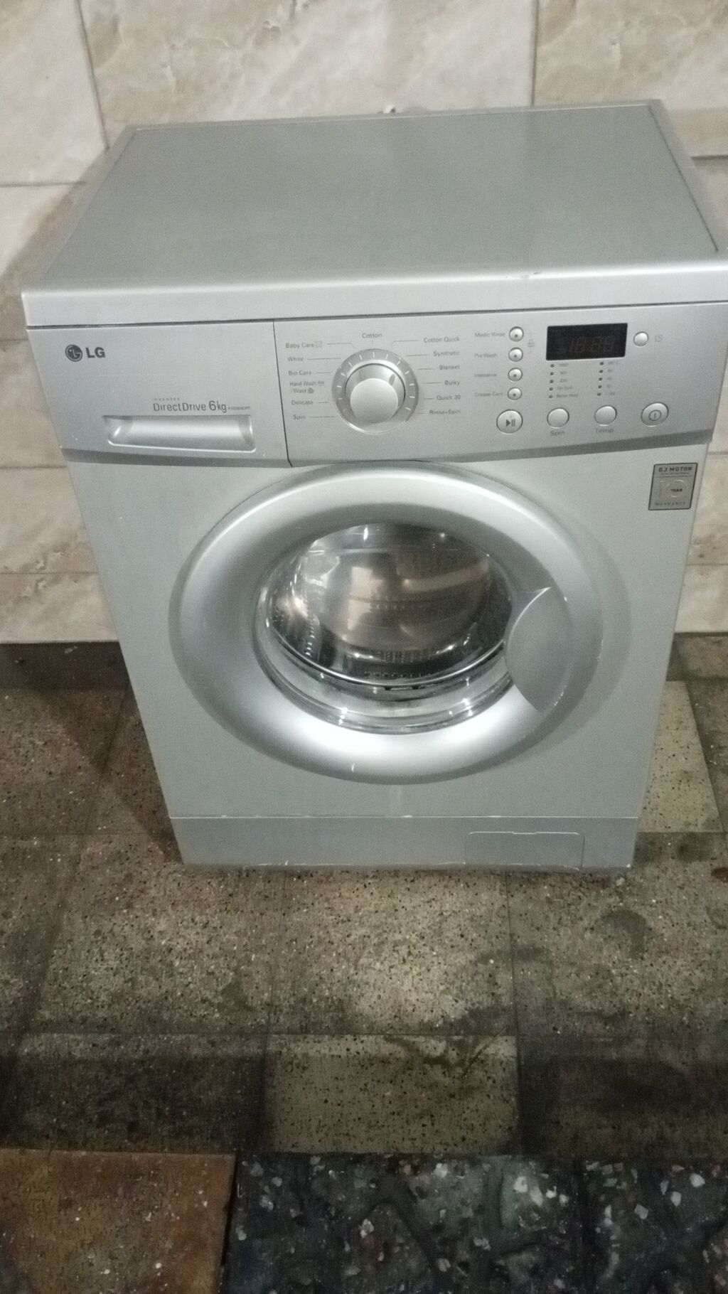 LG paltaryuyan maşın – ön yükləməli, gümüşü rəng. - Direct Drive — Paltaryuyan maşınlar, Bakı (3)