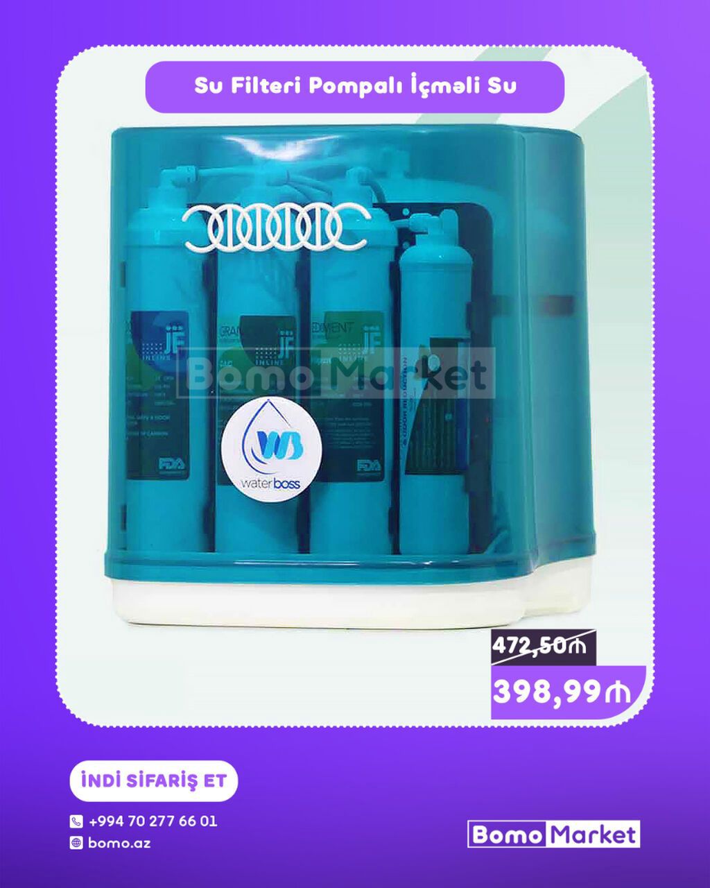 Su Filtri – Pompalı İçməli Su sistemi - Waterboss markalı — Mətbəx texnikası, Bakı