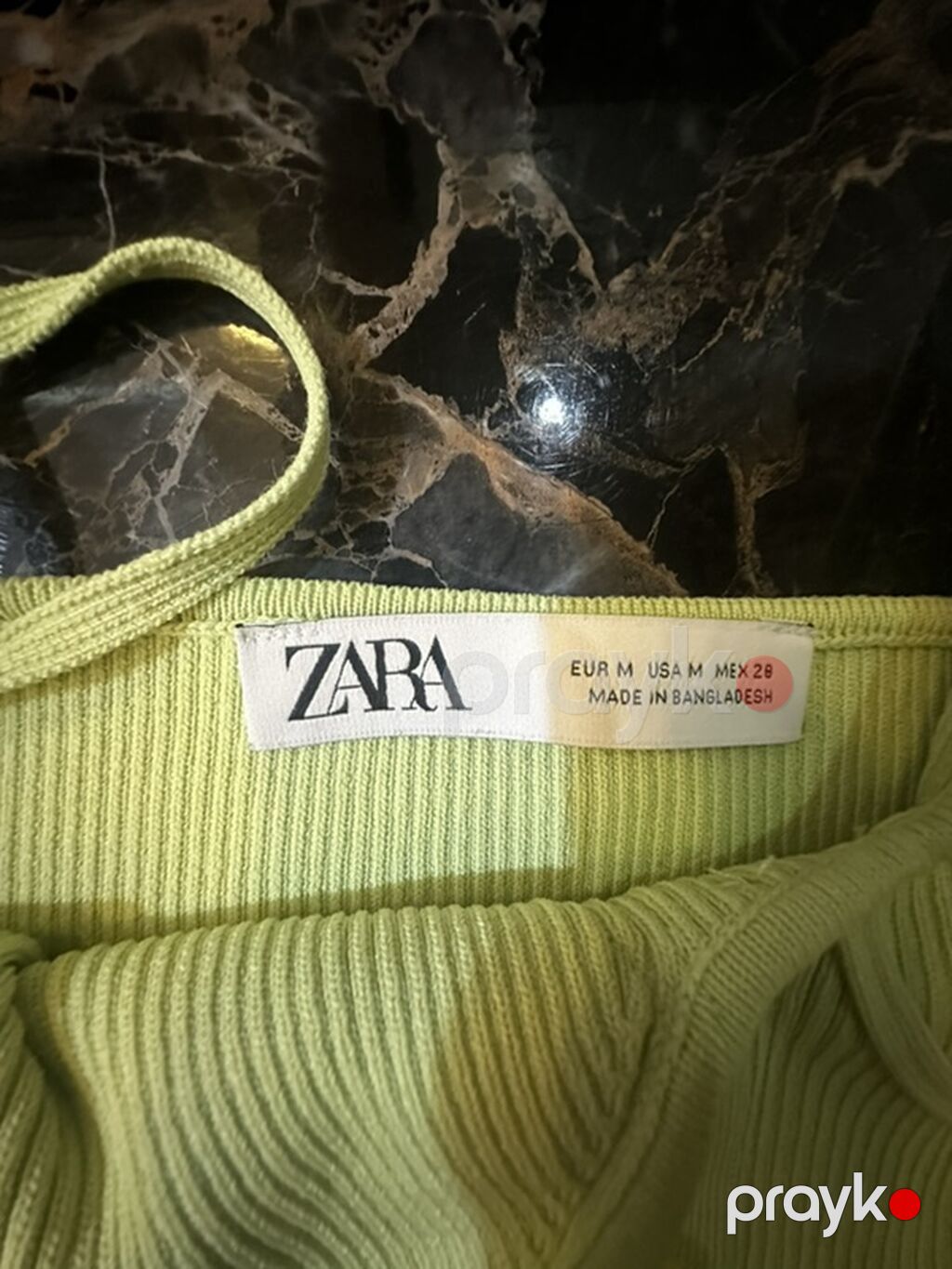 ZARA qadın topu - Model: Ripli trikotaj crop-top - Rəng: Açıq yaşıl — Şəxsi əşyalar, Bakı (3)