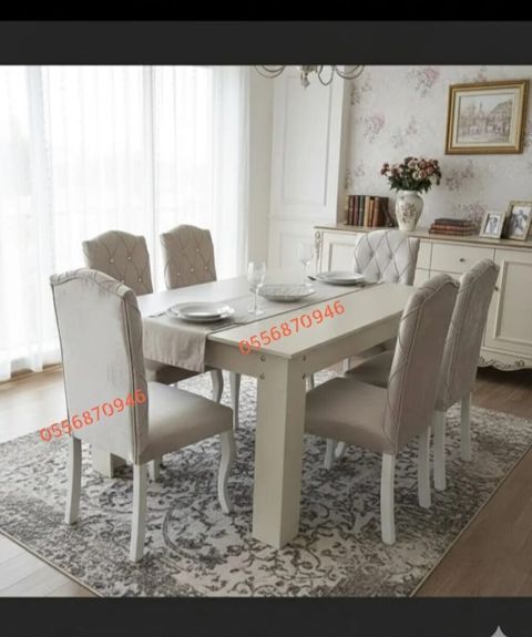 Qonaq otağı üçün, Yeni, Açılmayan, Dördbucaq masa, 6 stul — Brend mebel sifarişle.