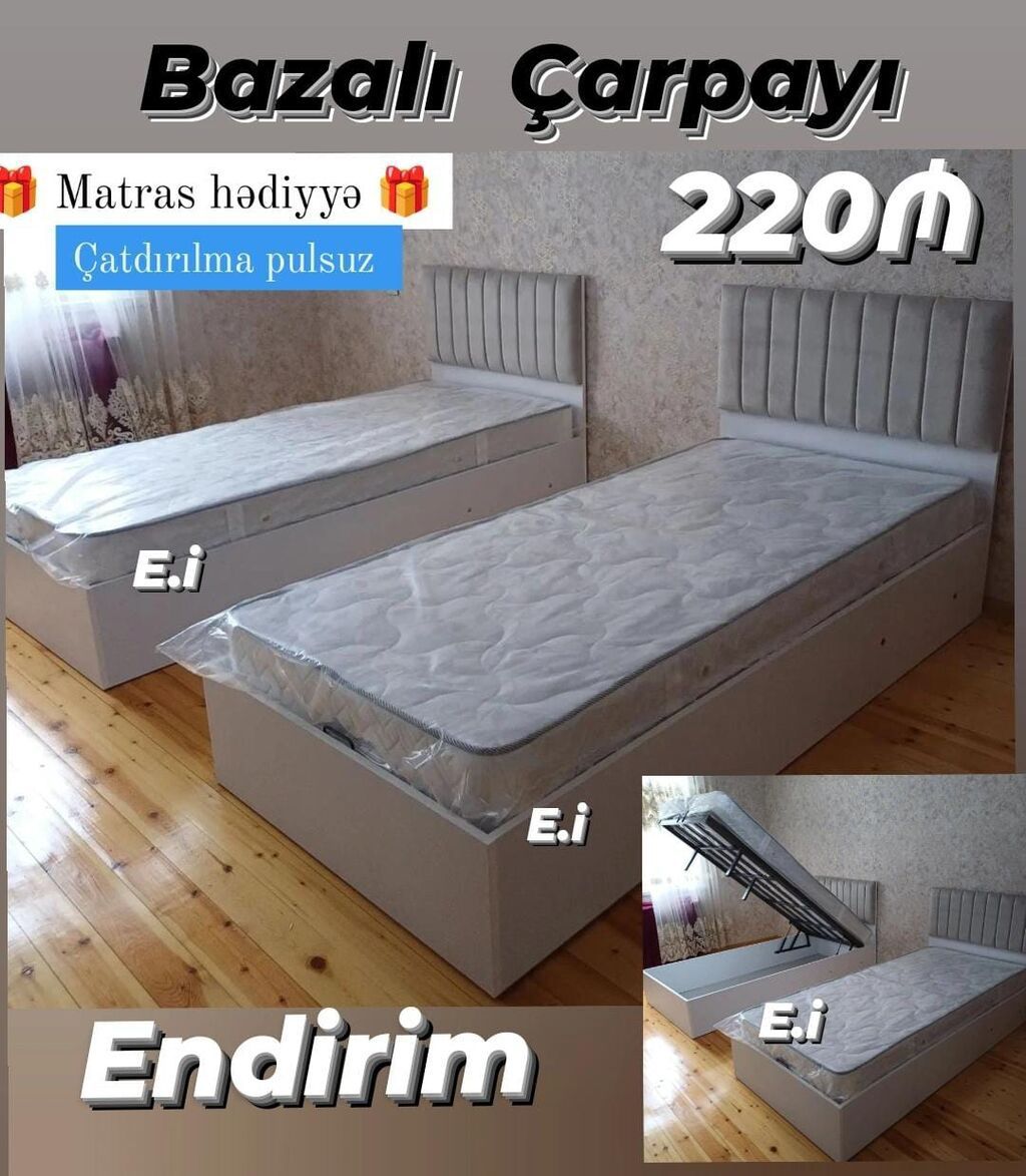 Bazalı çarpayı – endirimli təklif - Qiymət: 220₼ - Bazalı mexanizm — Mebel, Bakı