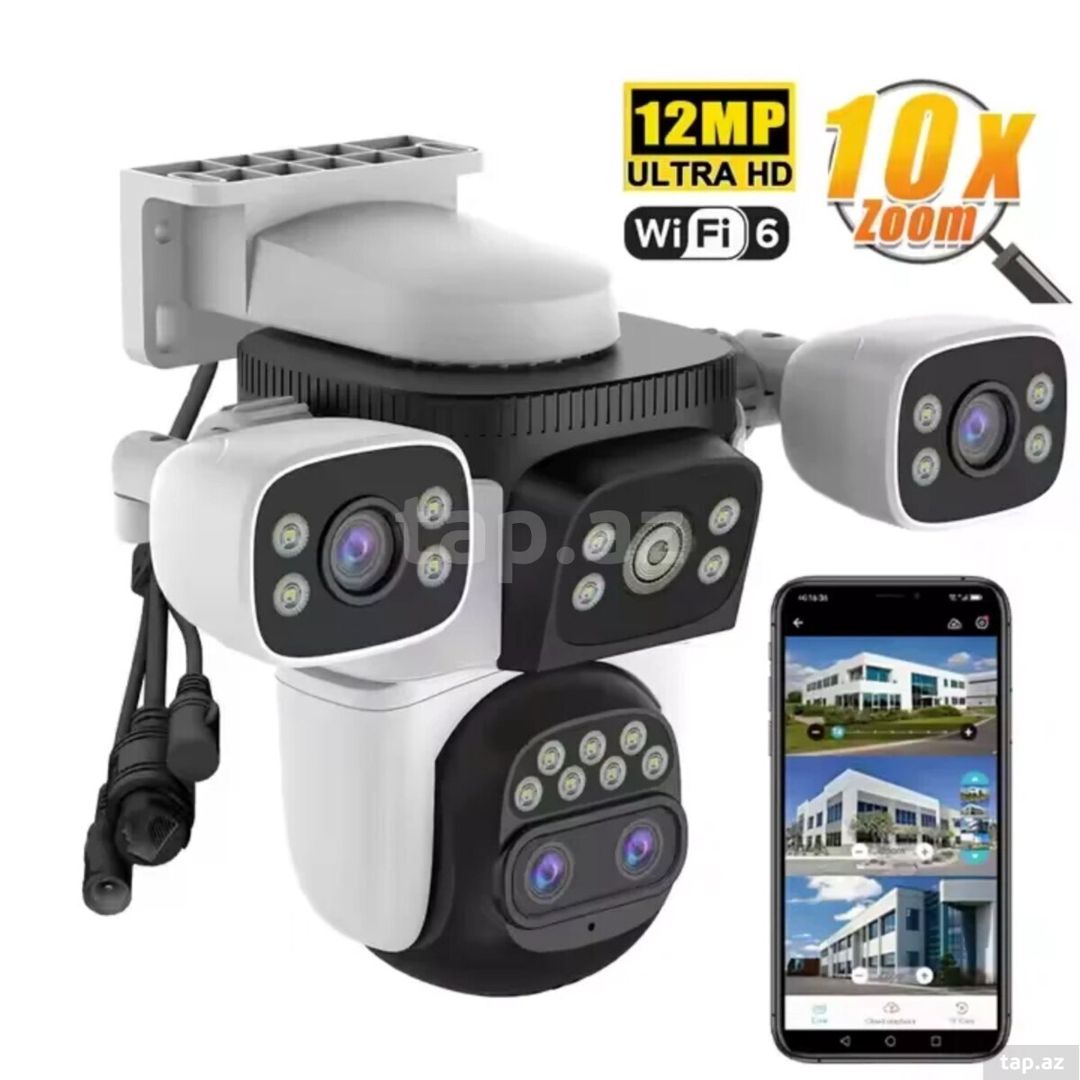 4 kamera günəṣ paneli sim kartlı 16mp/4k — Təhlükəsizlik sistemləri, Bakı