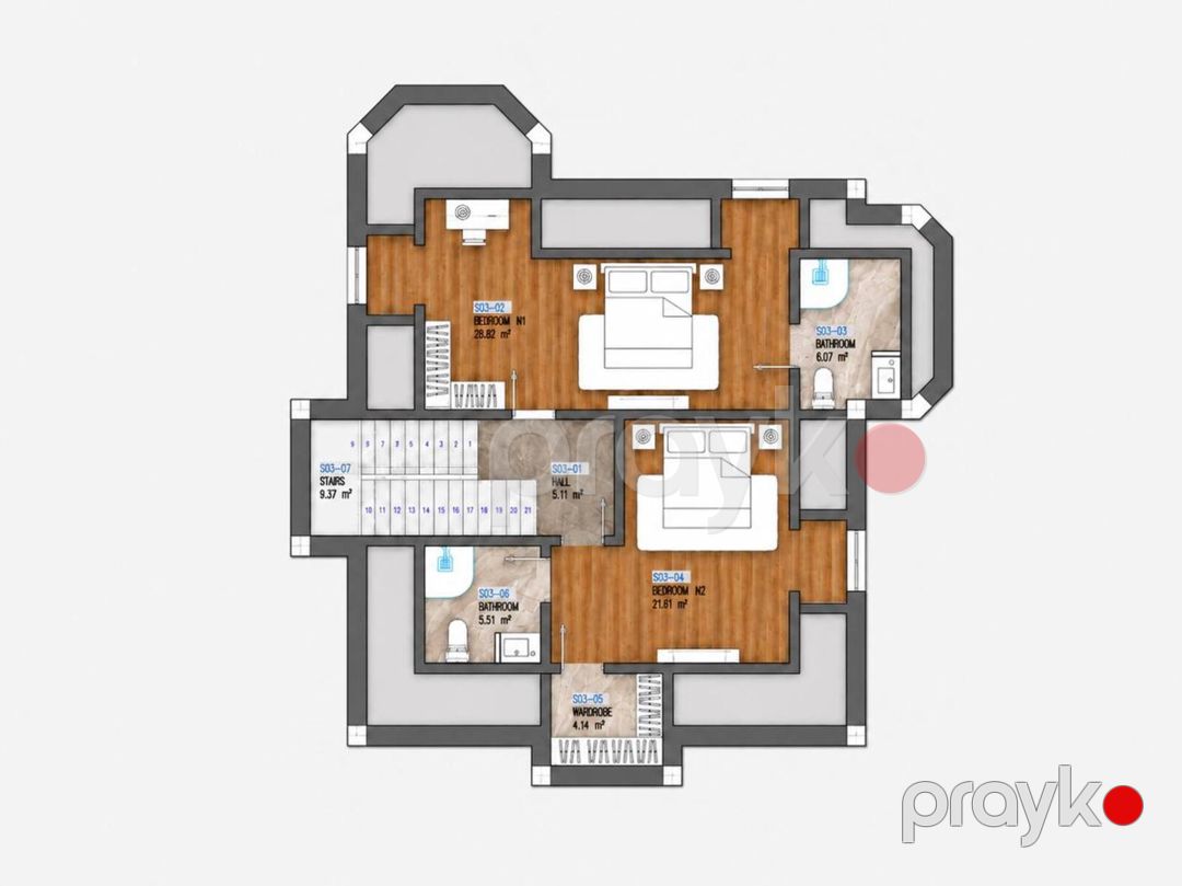 Satılır 8 otaqlı həyət evi/bağ evi 390 m² — Ev, villa, Bakı (9)