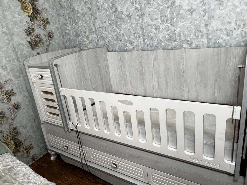 Uşaq çarpayısı – “Baby Mood” kombinə edilmiş model - Rəng: Açıq boz — Mebel, Xırdalan