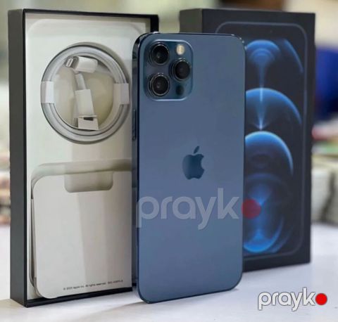 IPhone 12 Pro Max, 128 GB, Göy, Zəmanət, Simsiz şarj, Face ID