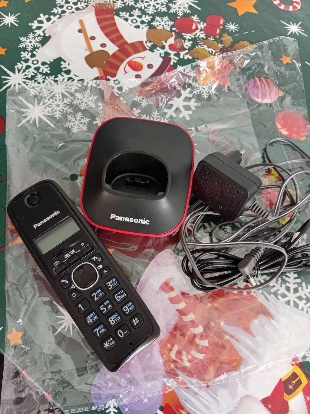 Panasonic simsiz ev telefonu + baza stansiyası - Rəng: qara ön panel — Elektronika, Bakı (2)