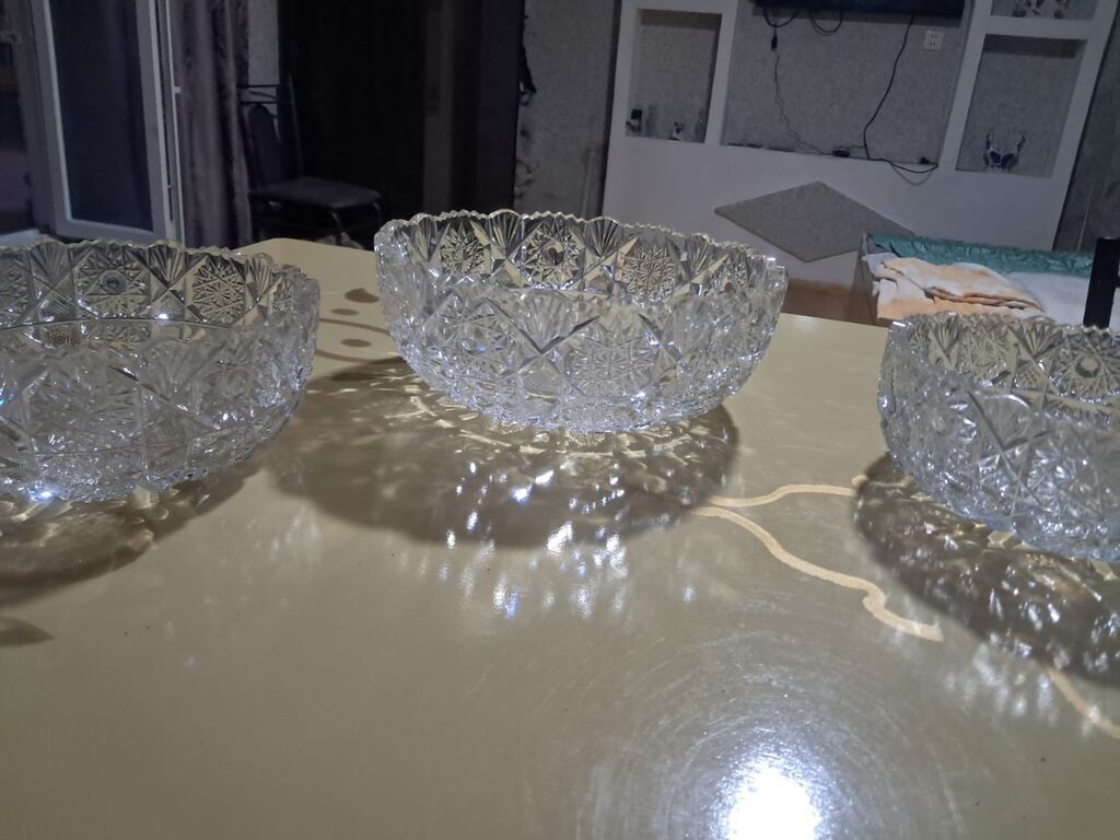 Kəsimli kristal qab dəsti - 5 ədəd — Fərdi qablar, Bakı