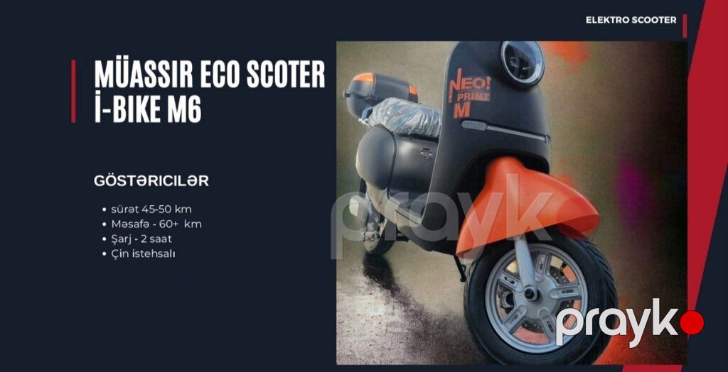 Elektirikli skuter İ-Bike M6, 2025 il — Motosiklet və mopedlər, Bakı (8)