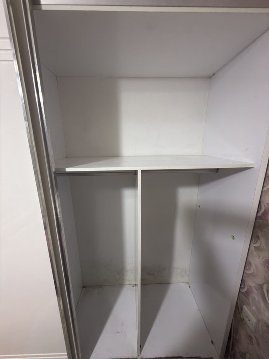 Ağ rəngli sürgülü qapılı geyim şkafı - Material: laminat/MDFlam tipli — Mebel, Digah