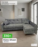 Künc divan – 240×150 sm - Mexanizm: açılan, bazalı (yataq və saxlama — Sofas