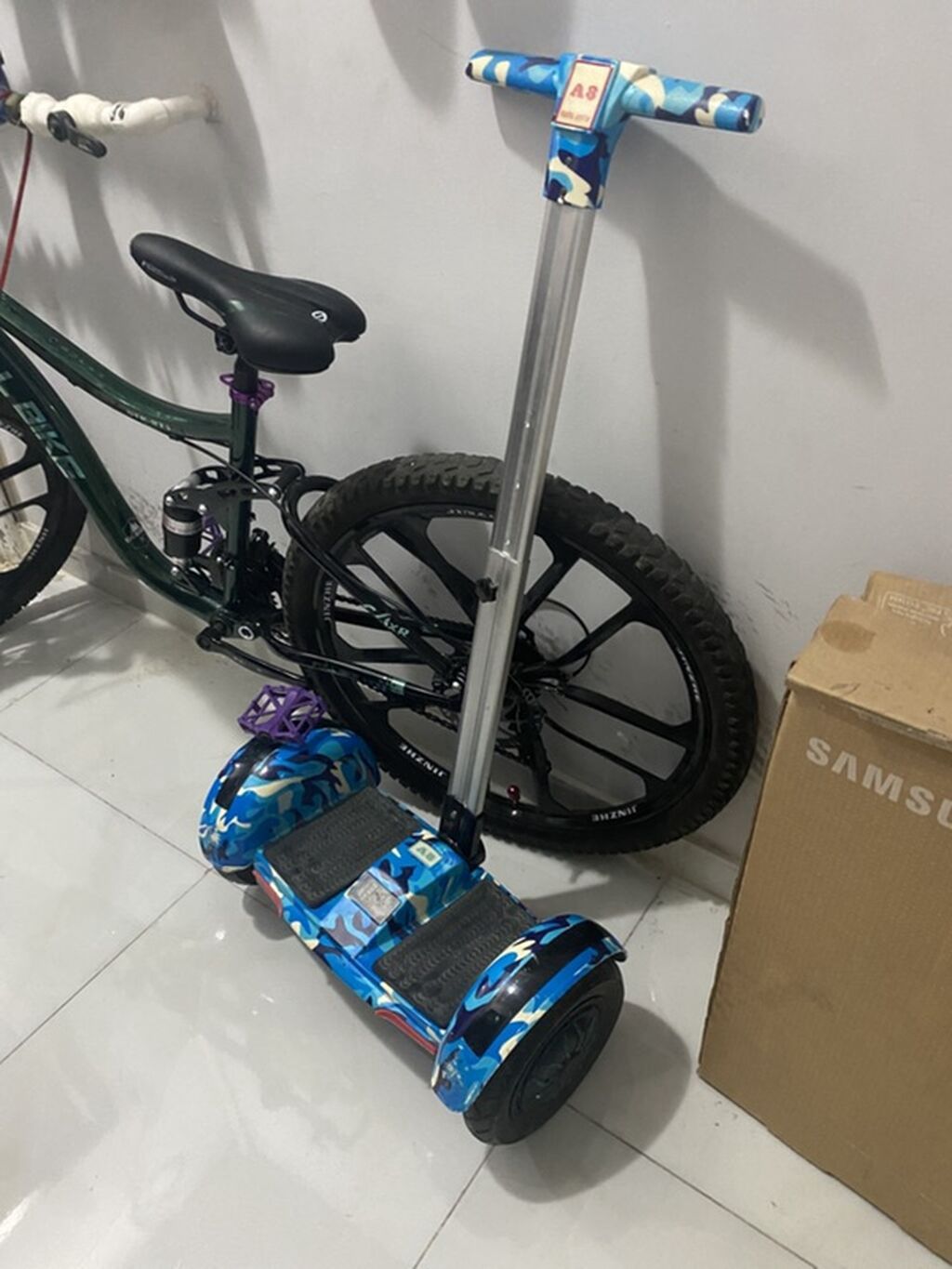 Elektrikli iki təkərli hoverboard – mavi kamuflyaj dizaynı - — Mallar, Qobu (3)