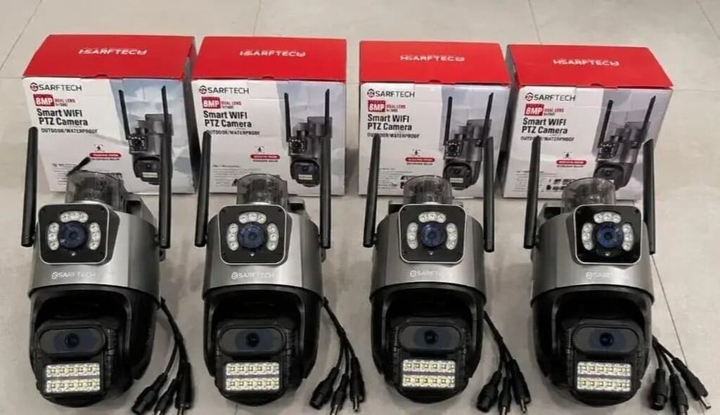 SARFTECH 8MP Smart WiFi PTZ Kamera – açıq məkan üçün suya davamlı