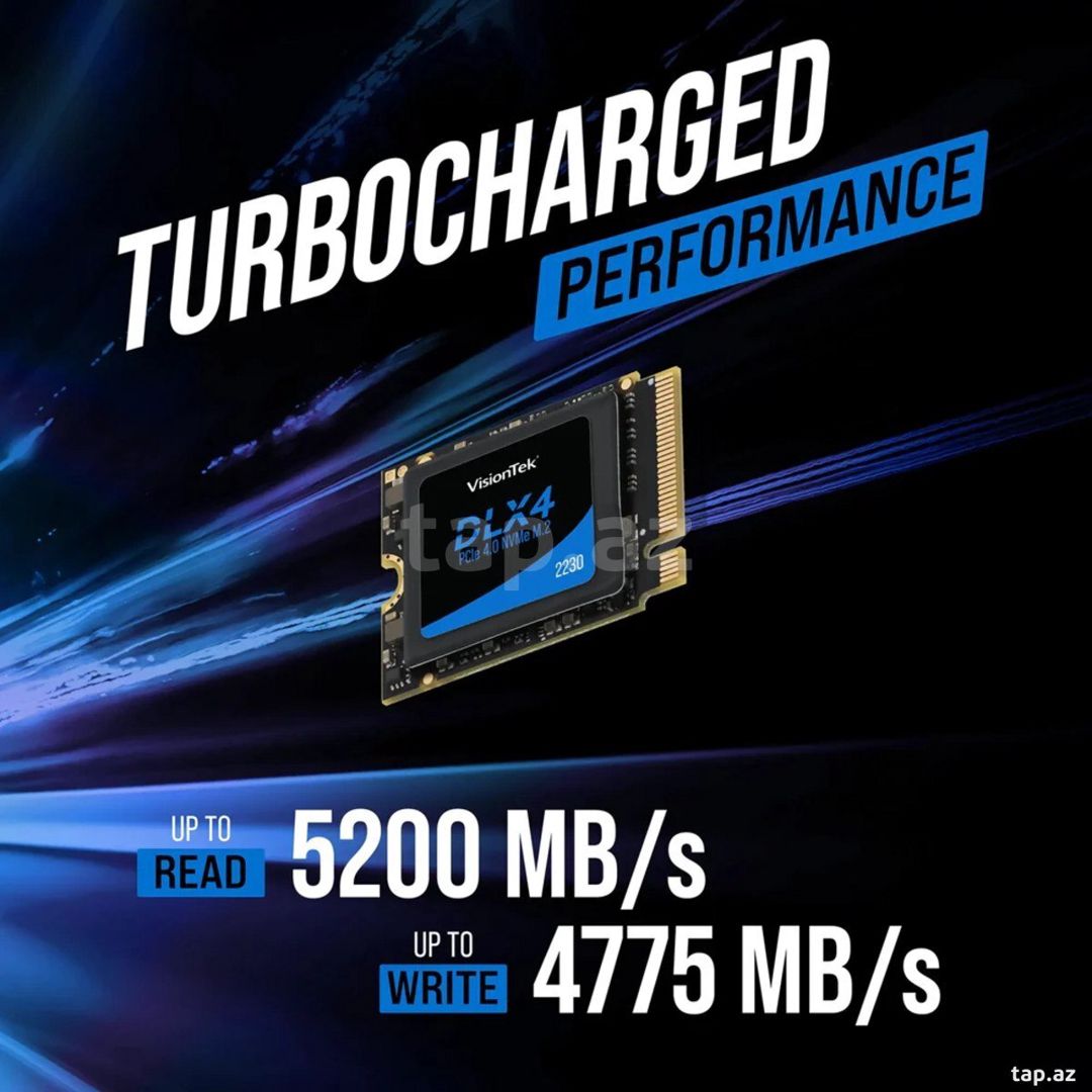 VisionTek SSD - 512GB DLX4 2230 M.2 NVMe | PCIe 4.0 x4 | Up to 5200MB/S — Elektronika, Bakı