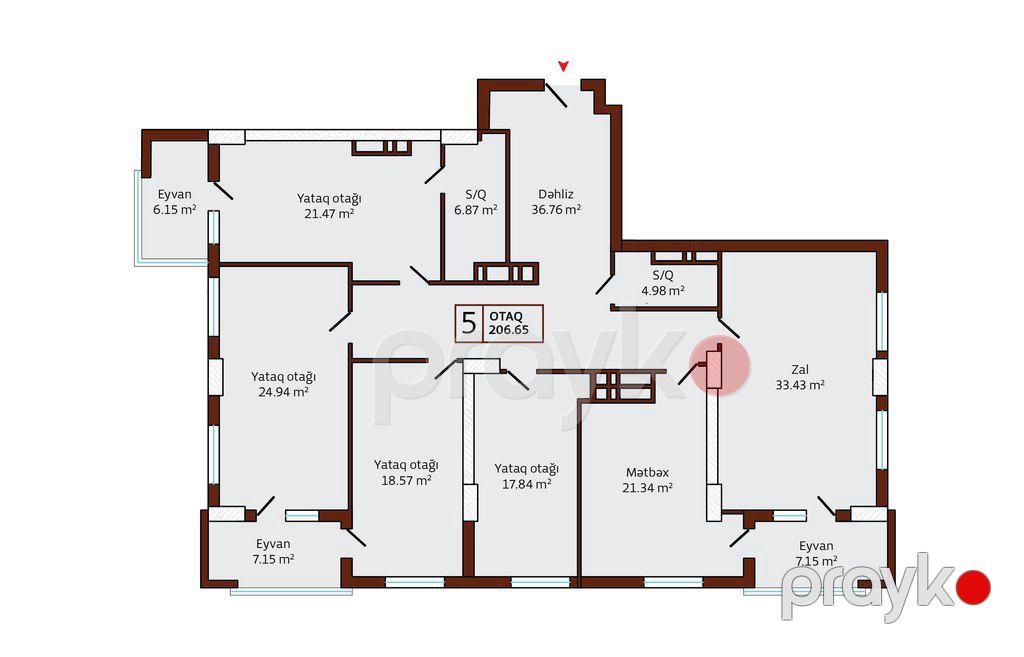 Satılır 5 otaqlı yeni tikili 206.7 m² — Mənzil, Bakı (2)