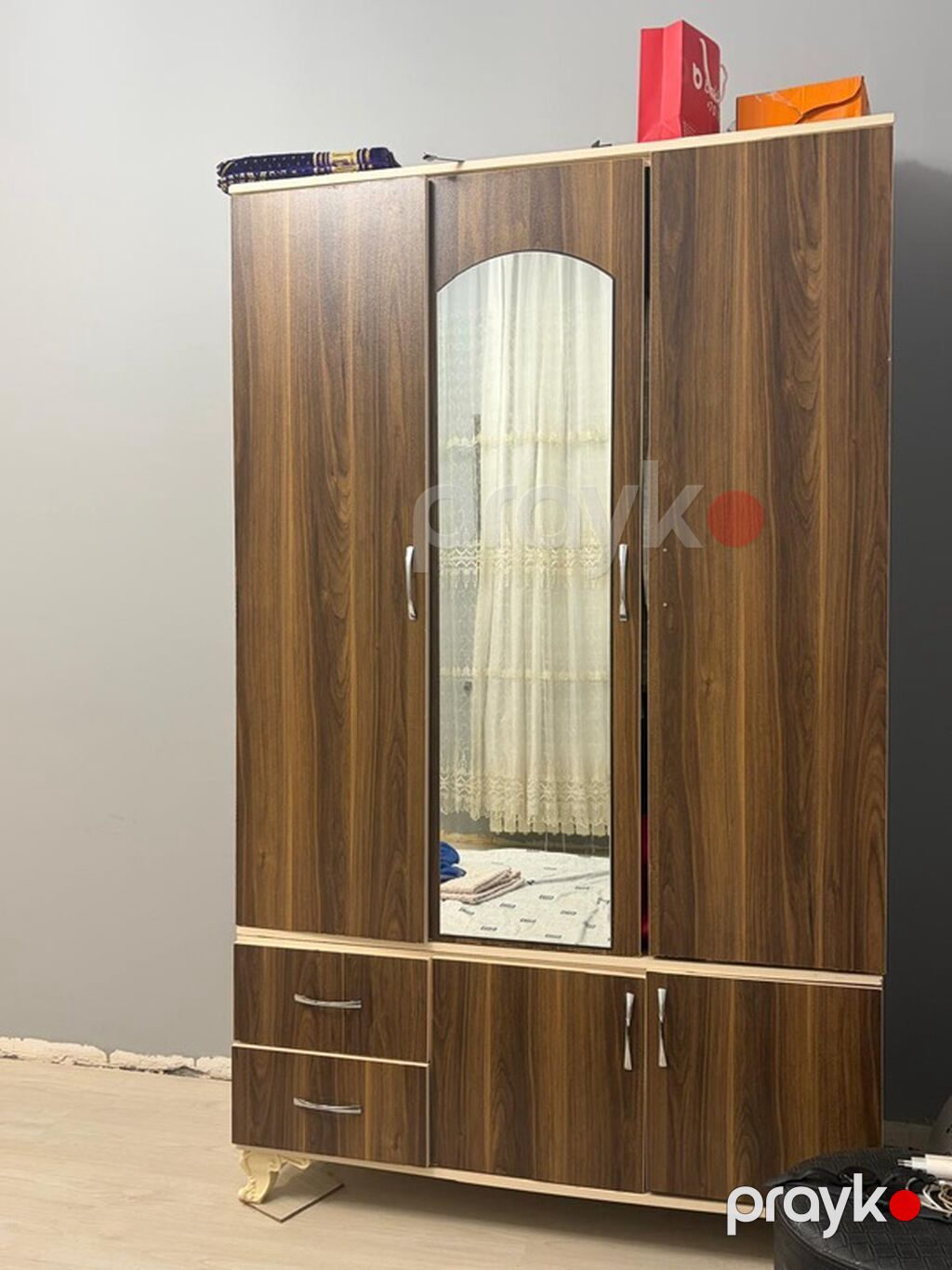 Geniş tutumlu paltar şkafı - Material: ağac teksturalı laminat — Mebel, Digah (2)