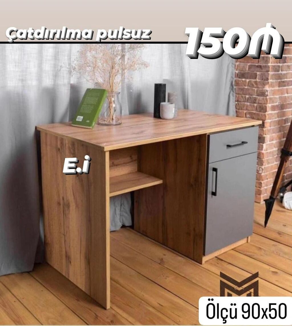Kompüter masası, Yeni, Açılmayan, Laminat, Dördbucaq masa — Masalar, Digah