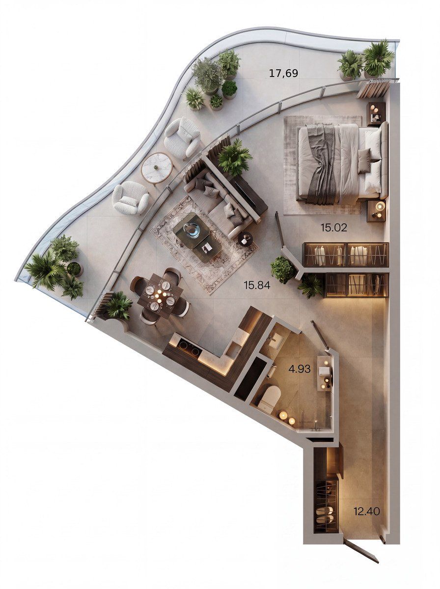 Satılır 2 otaqlı yeni tikili 63.9 m² — Mənzil, Bakı (3)
