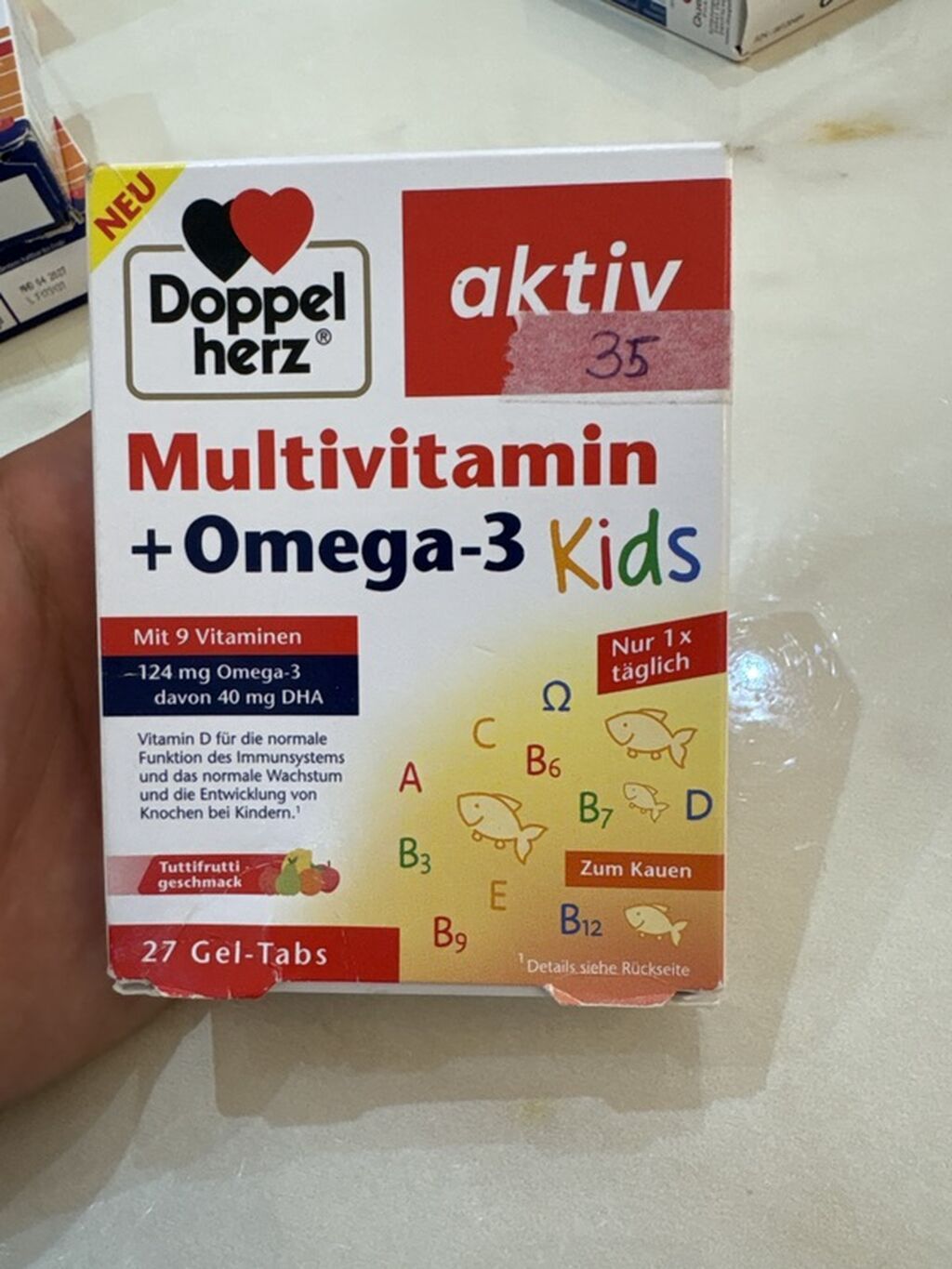 Doppelherz aktiv Multivitamin + Omega-3 Kids – çeynənən gel-tabletlər (27 ədəd) — Diyet, diabet və sağlam qida, Bakı