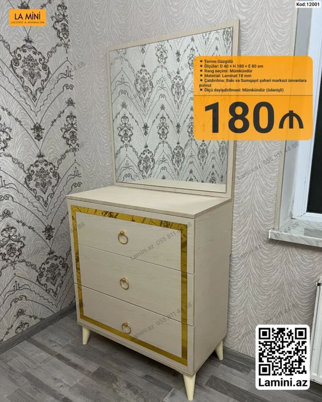 LA MİNİ – Termo güzgülü komod - Model kodu: 12001 - Tərkib: 3