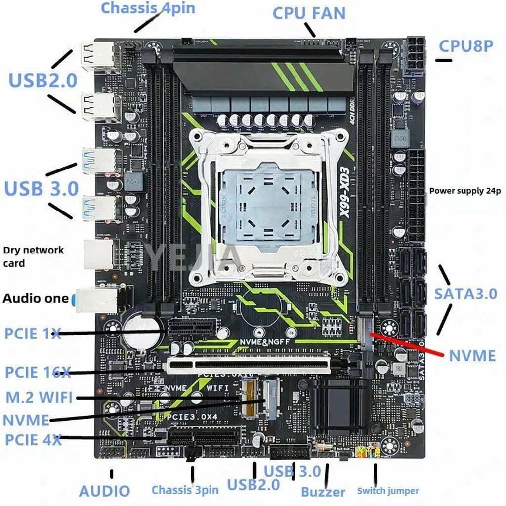 Salam. X99 DDR3 kit/combo.Göstəricilər: ✅Ana plata: X99xd3 DDR3 — Ana platalar, Bakı (3)