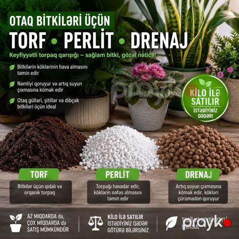 🌿 OTAQ BİTKİLƏRİ ÜÇÜN TORF • PERLİT • DRENAJ 🌿 🪴 Otaq gülləri və