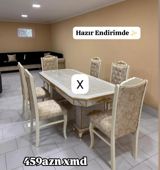 Yemək otağı dəsti - Komplekt: 1 ədəd böyük masa + 6 ədəd stul - — Furniture