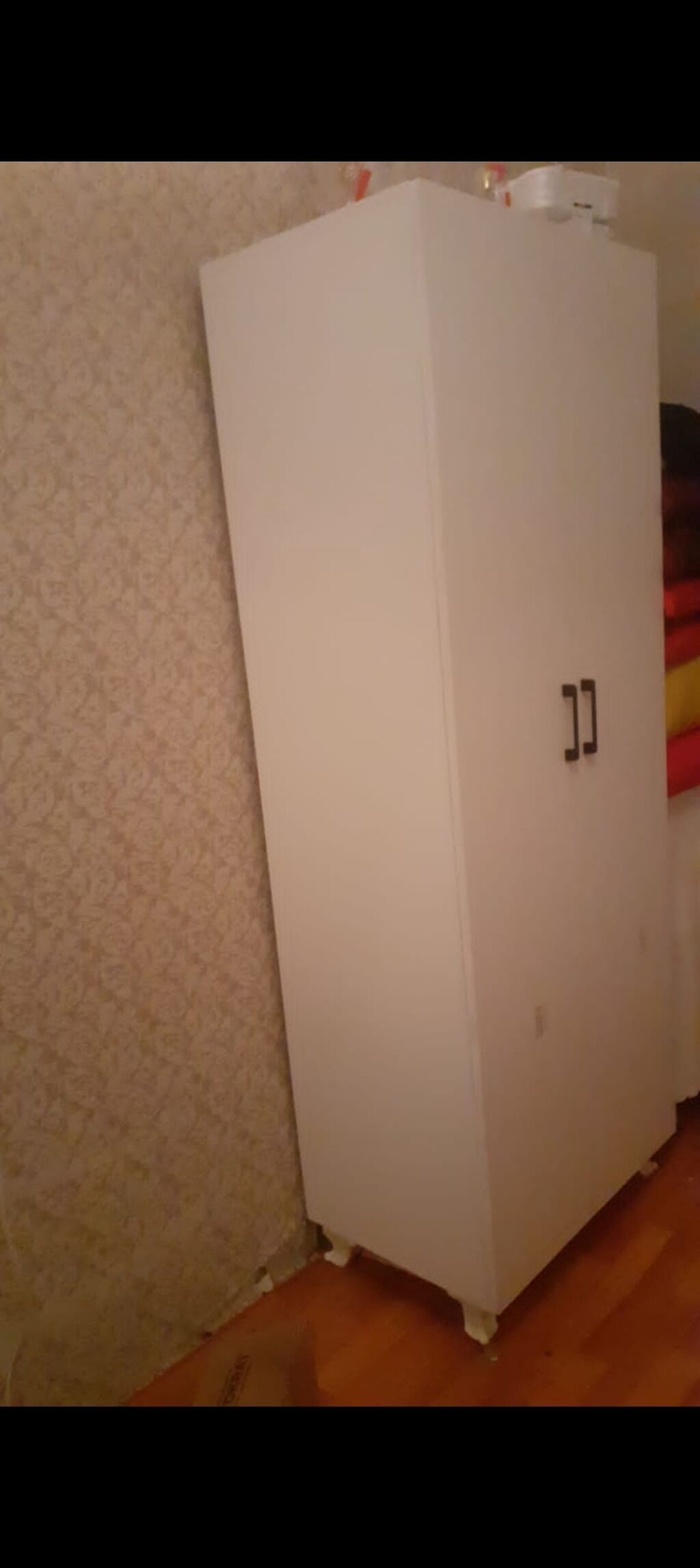 İkiqapılı paltar dolabı - Rəng: ağ, minimal dizayn - Material — Mebel, Xırdalan (2)
