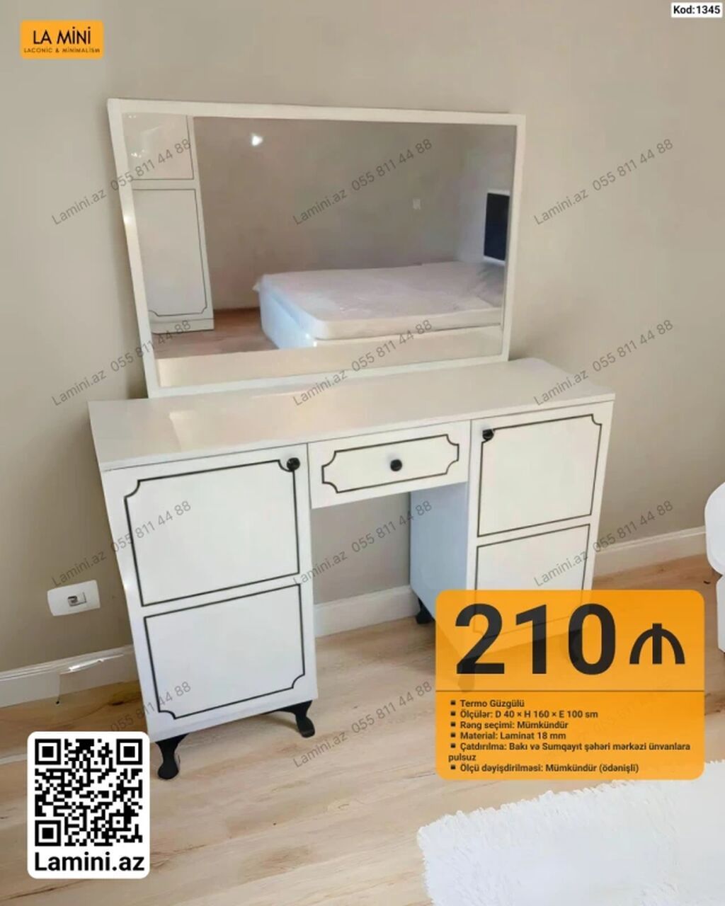 LA MINI güzgülü kosmetik masa - Model kodu: 1345 - Termo güzgülü - — Oyun dəstləri, Bakı