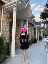 Qara şifon don XS 34 olcu - Stil: “off-shoulder” (çiyin açıq), yuxarı — Mallar