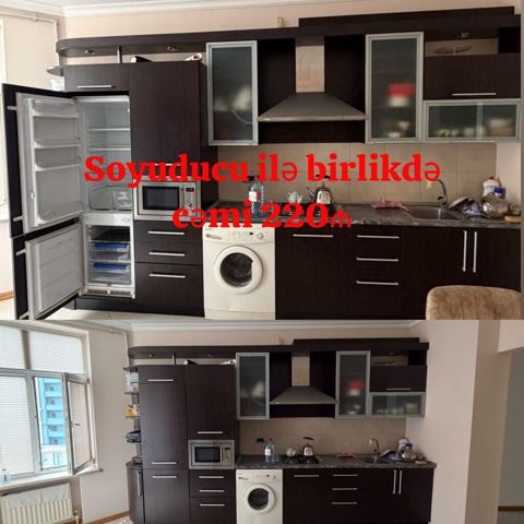 Mətbəx mebeli satılır 220₼. Ölçü 4.5. Üzərində moyka və soyuducu — Mətbəx mebeli