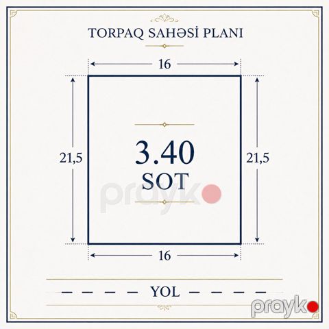 Satılır torpaq 3.4 sot