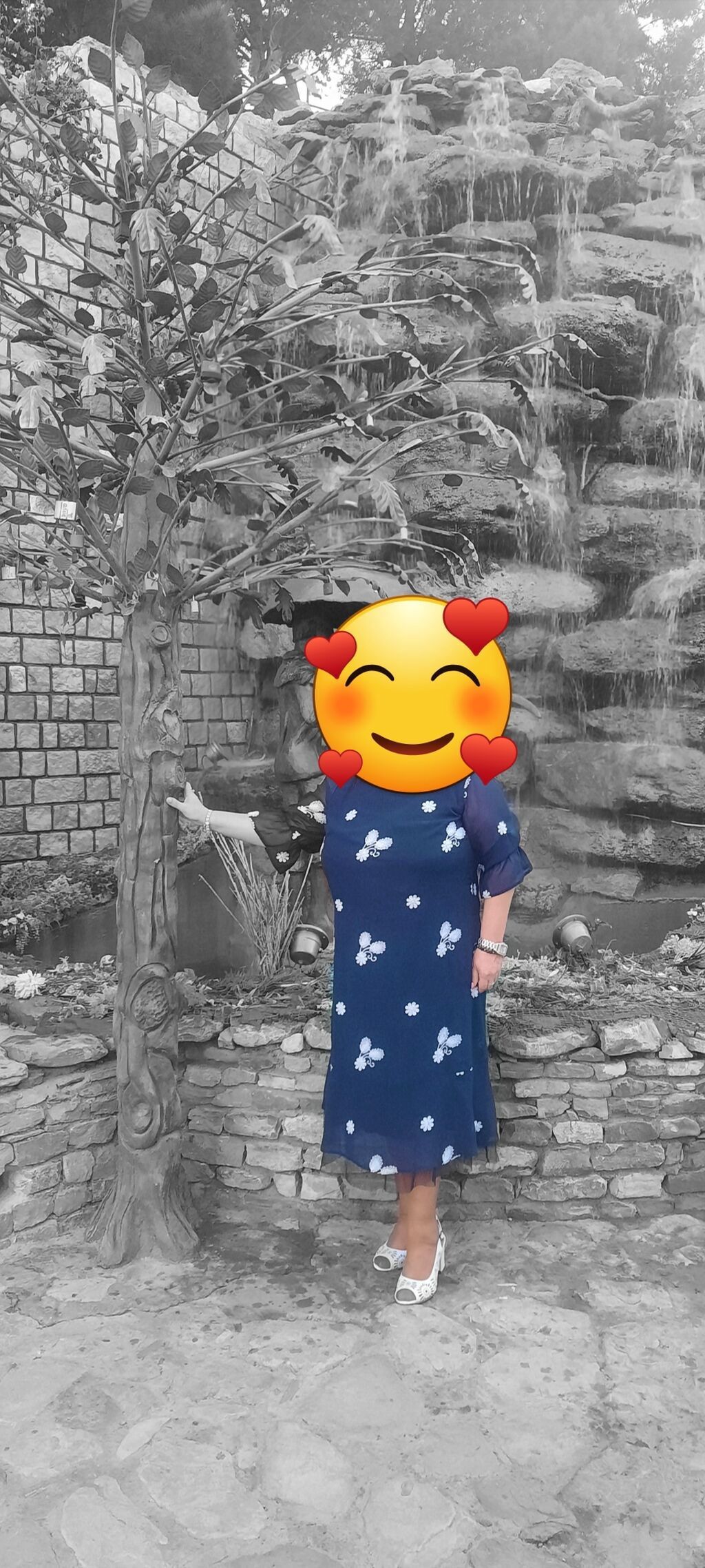 Qadın paltarı – mavi şifon, çiçək və kəpənək naxışlı - Rəng: tünd — Şəxsi əşyalar, Bakı