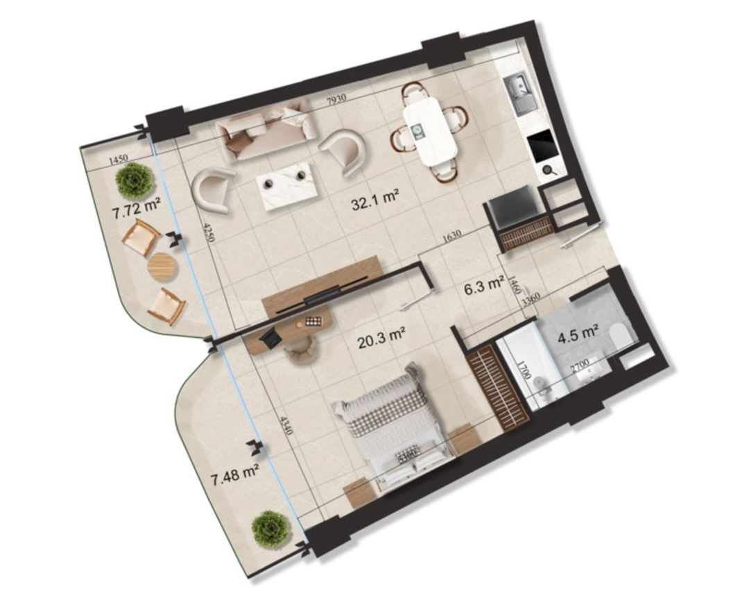 Satılır 2 otaqlı yeni tikili 85.9 m² — Mənzil, Bakı (8)