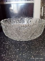 Kəpəkli naxışlı şüşə/kristal salat qabı - Material: qalın, şəffaf — Müəllif qab-qacaqları