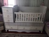 Uşaq çarpayısı-komod dəsti - Material: ağ və açıq boz rəng tonlarında — Furniture
