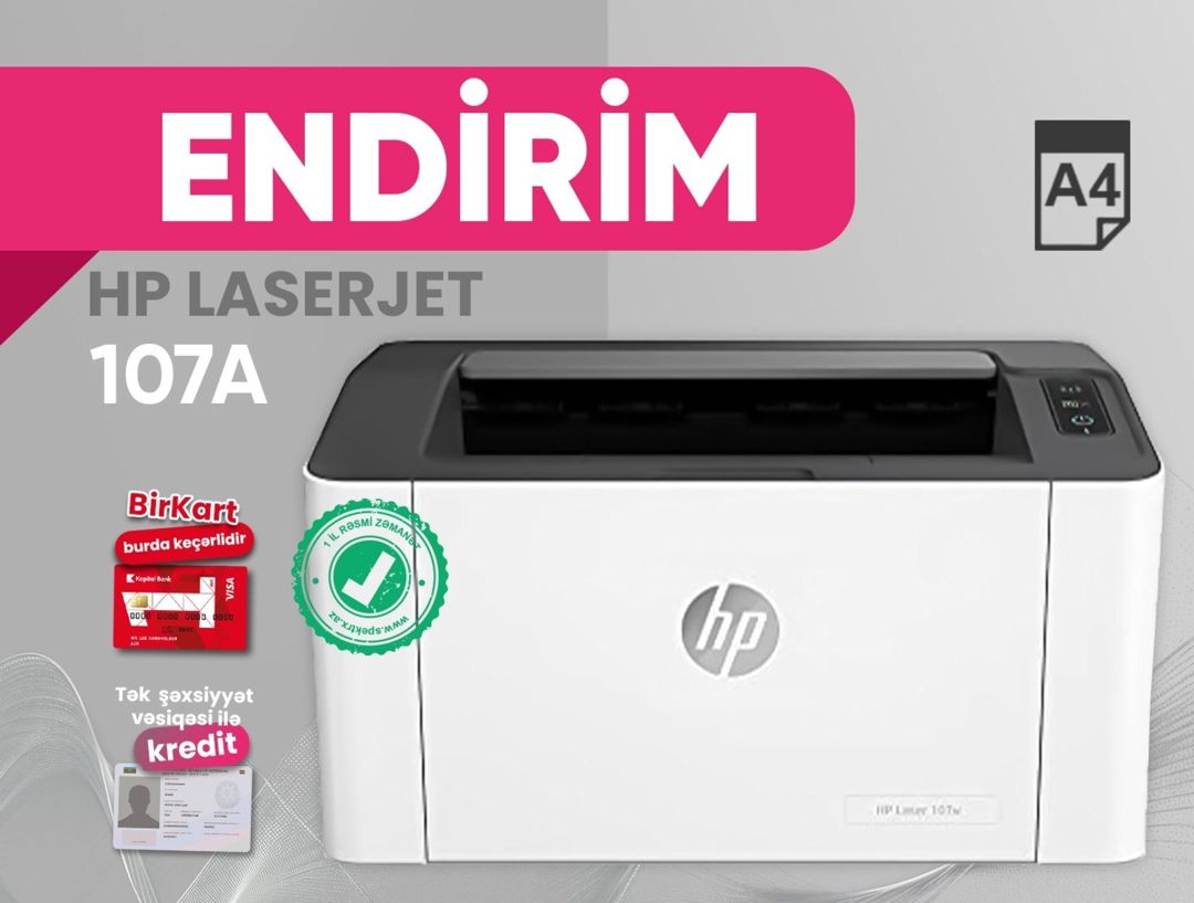 Printer HP LaserJet 107A (4ZB77A) — Elektronika, Bakı