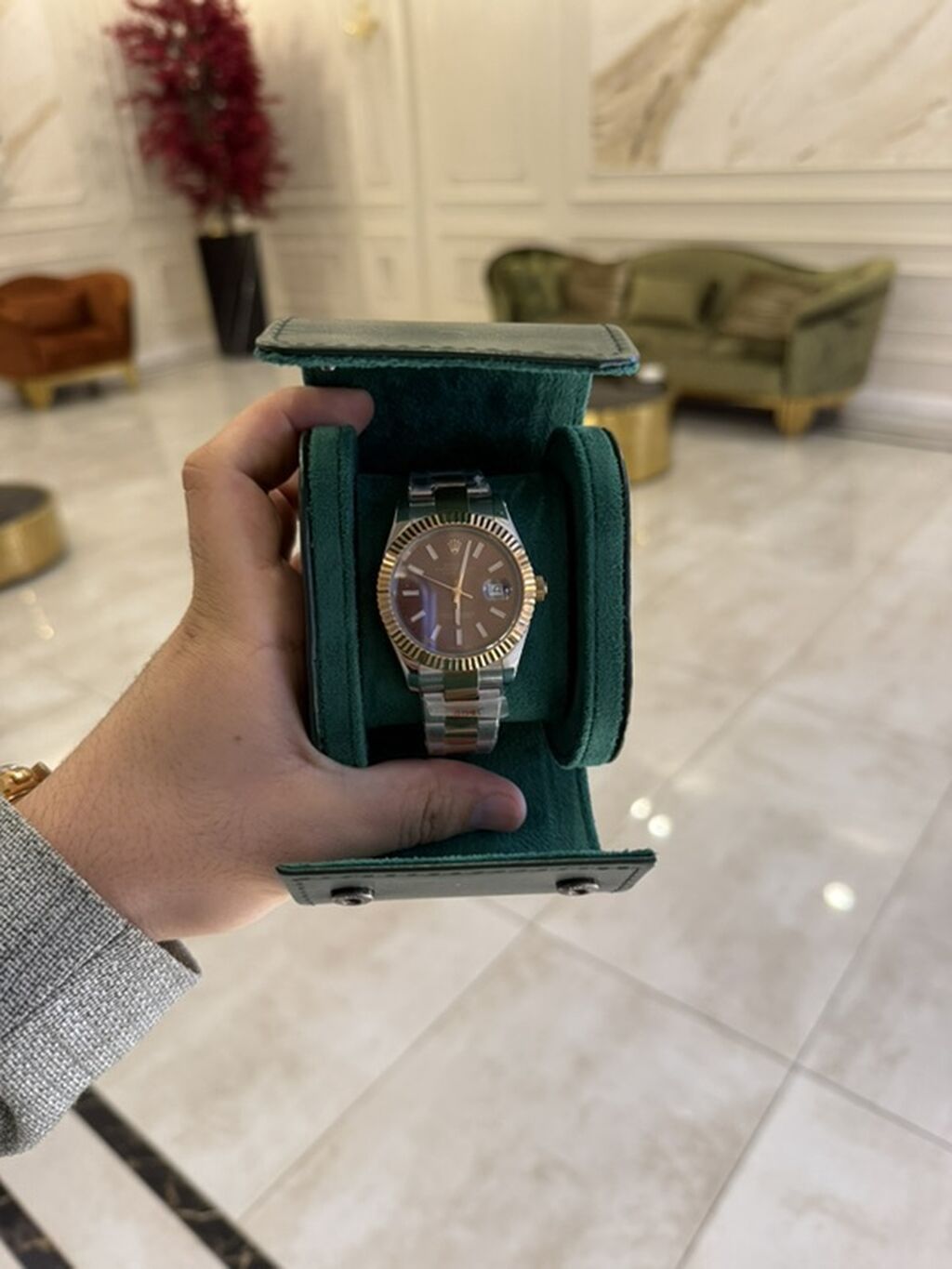 Lüks kişi qol saatı Rolex mexanika .Saat yenidir hədiyyə veriblər