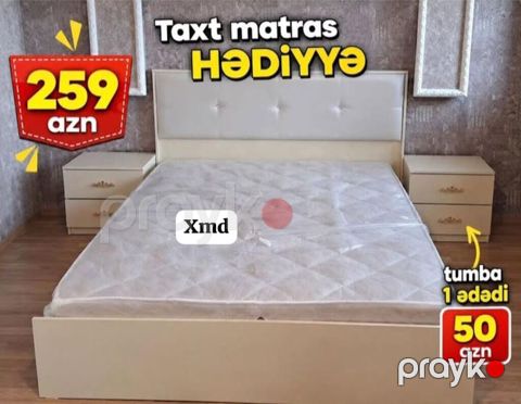 Mebel dəsti – taxt və tumbalar - Taxt: Yumşaq başlıqla, sadə və zərif — Bakı