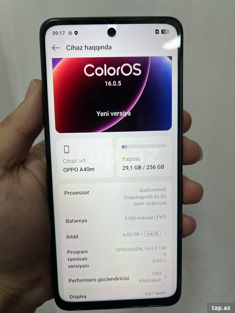 OPPO A40m Sparkle Black 256GB/8GB — Telefonlar və qadjetlər, Bakı (6)