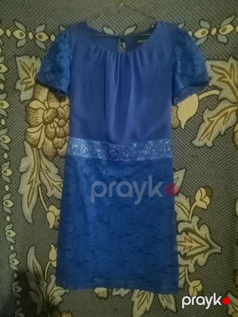 Qadın paltarı – Mavi rəngli qısa don, Demimoor Fashion, ölçü 42 — Daşkəsən