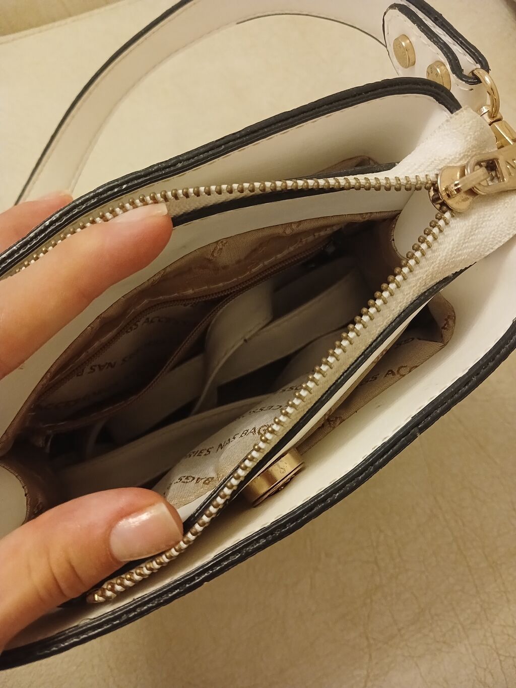Qadın çantası – krem/açıq bej rəngli, qoltuqaltı tipli (shoulder bag) — Çantalar, Bakı (3)