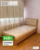 Tək nəfərlik çarpayı – 90×200 sm - Karkas: möhkəm ağac/MDFlam — Mebel