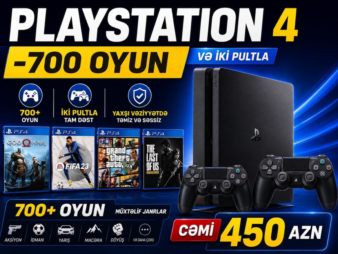 PlayStation 4 Slim 500GB — Elektronika, Bakı