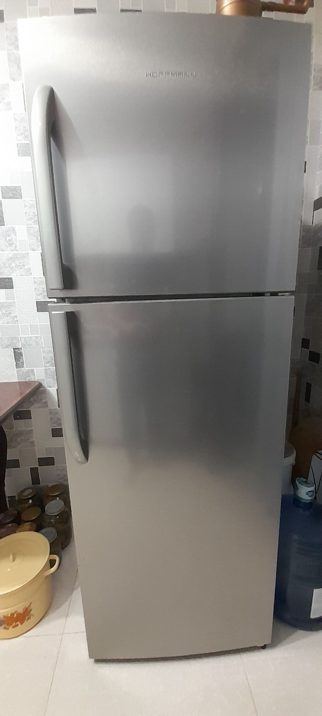 Hoffmann ikiqapılı soyuducu, gümüş (inox effekt) — Soyuducular, Bakı (2)