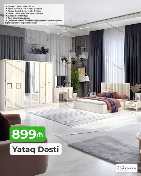 Yataq Dəsti – 160×200 sm, Matras Hədiyyə
