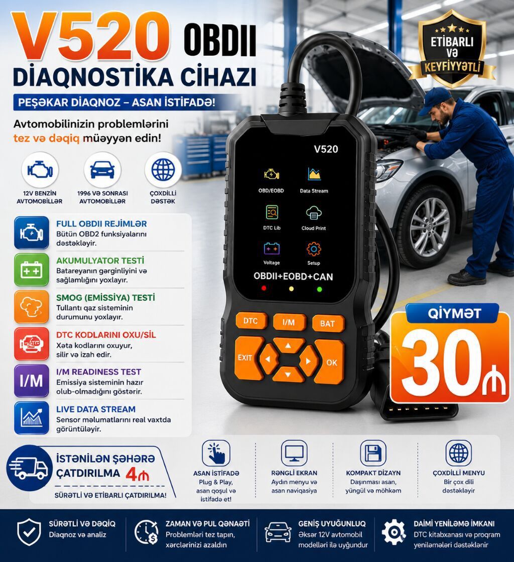 Universal diaqnostika cihazları. Hər xırda nasazlıq üçün ustaya — Avto, Lənkəran (7)