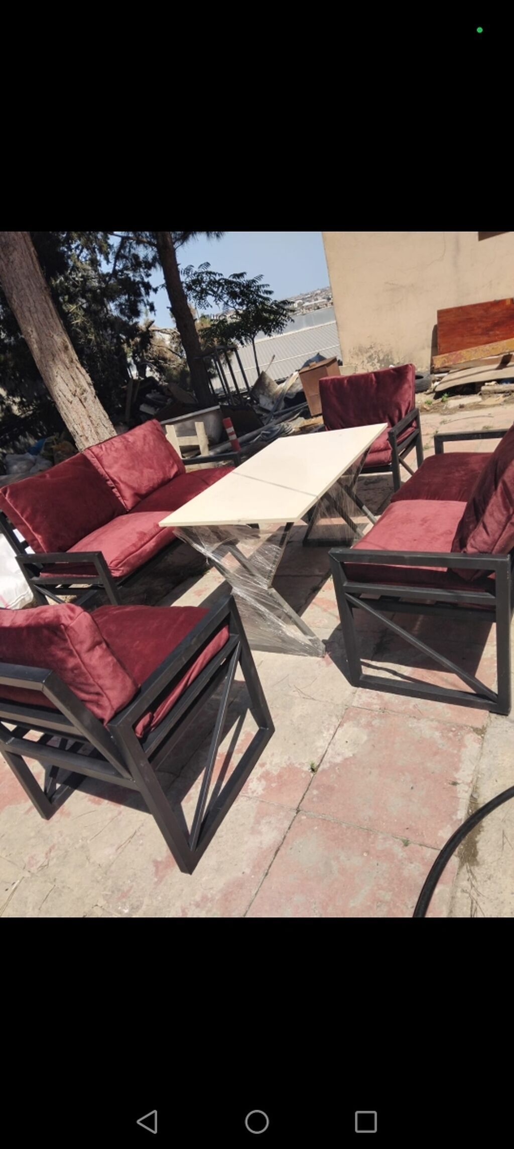 Metall karkaslı açıq hava mebel dəsti Tərkib: - 1 ədəd ikinəfərlik — Mebel, Digah (2)
