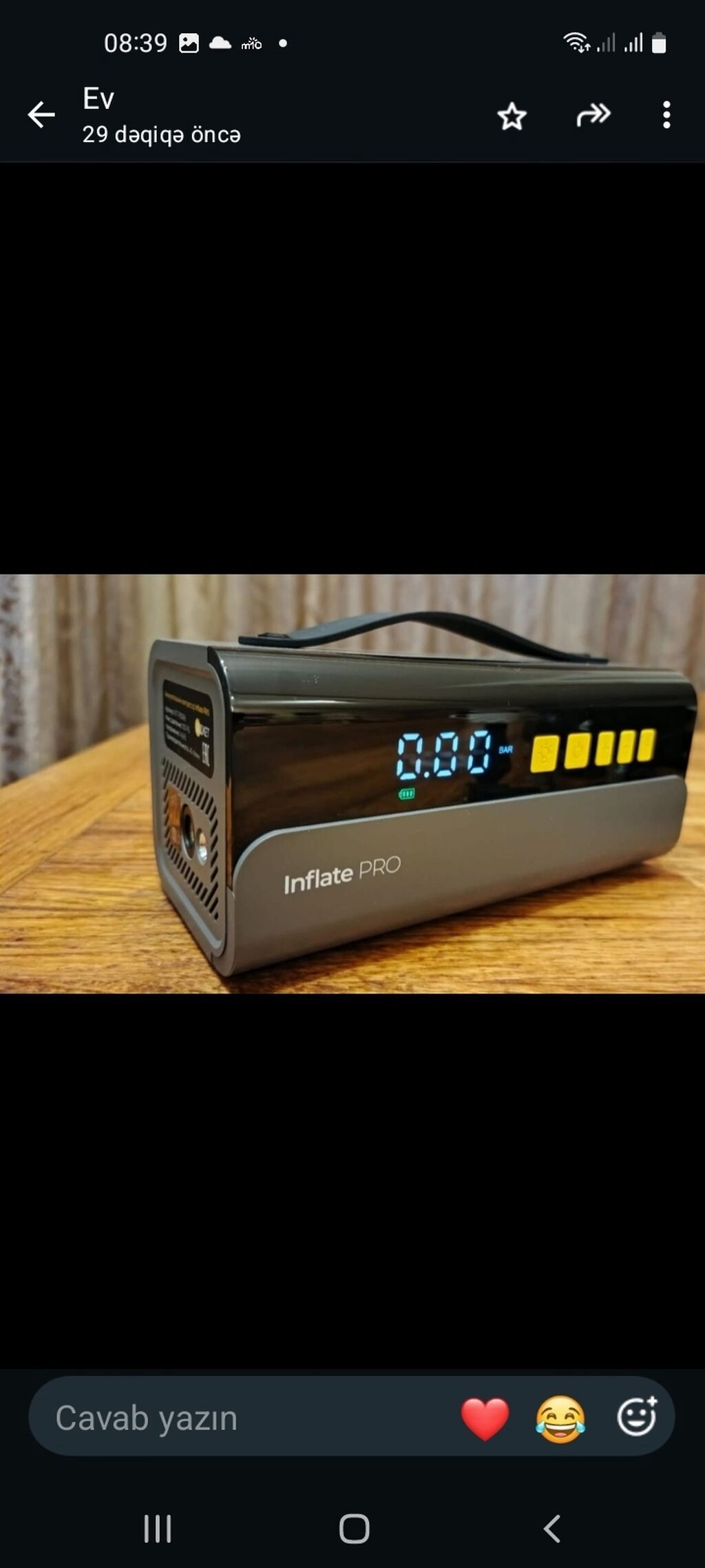 Inflate PRO – rəqəmsal displeyli portativ hava kompressoru -