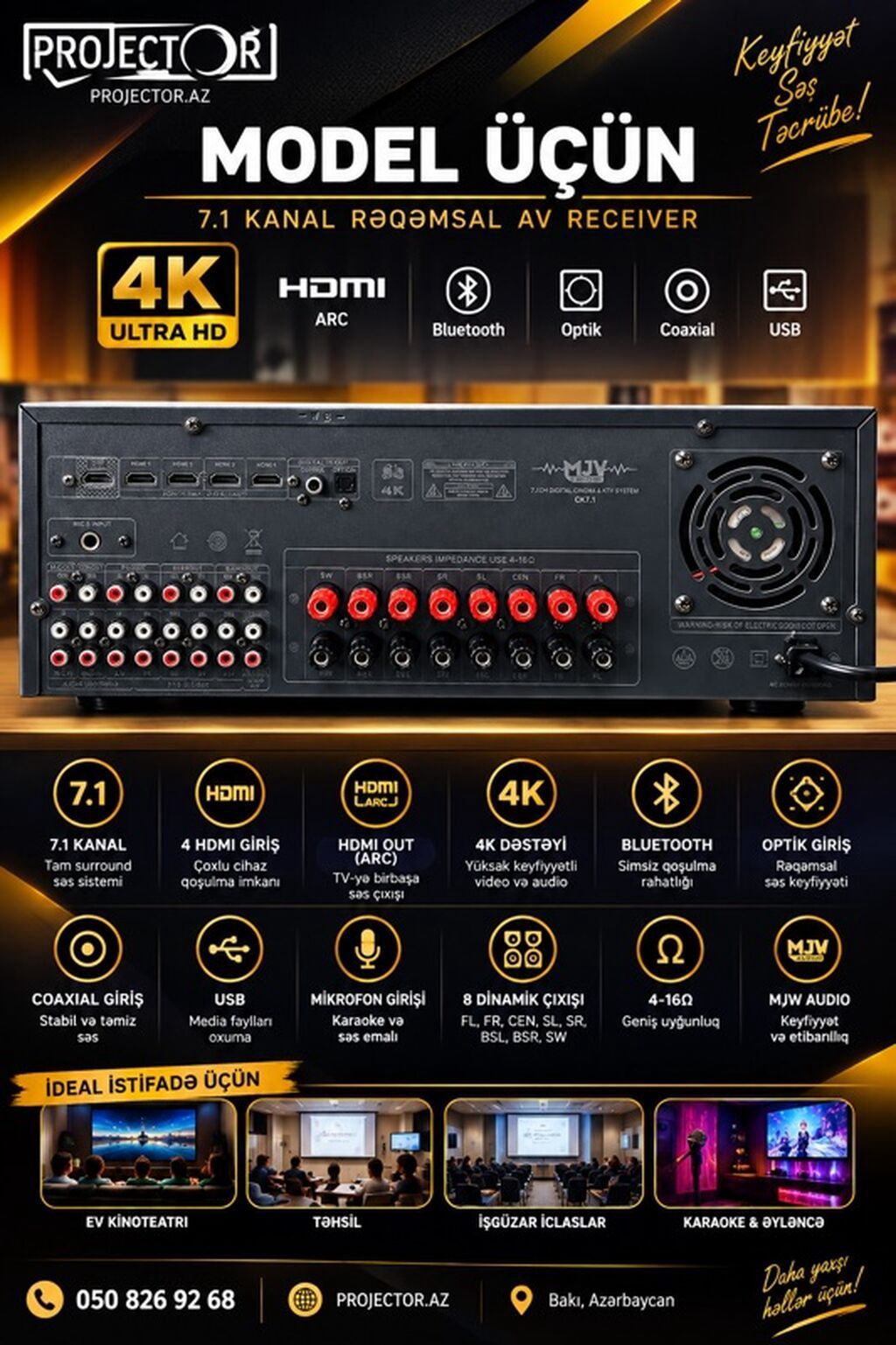 MJV Audio CK7.1 – 7.1 kanal rəqəmsal AV receiver - 4K Ultra HD